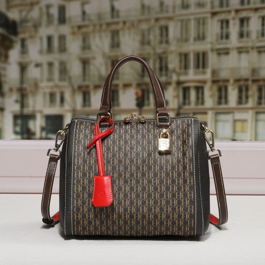 

Puffy Pillow Boston Bag for Women Genuine Leather Look Structured Shape Top Handle Crossbody Bag for a Fashionable Style