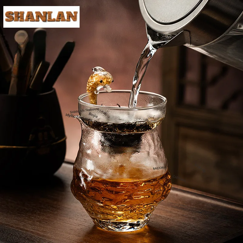 Malleolar Stria Thicken Glass Tea Separator Infusor Boutique Tea Strainer Dispenser Tea Maker Tea Filter Tea Services Collection