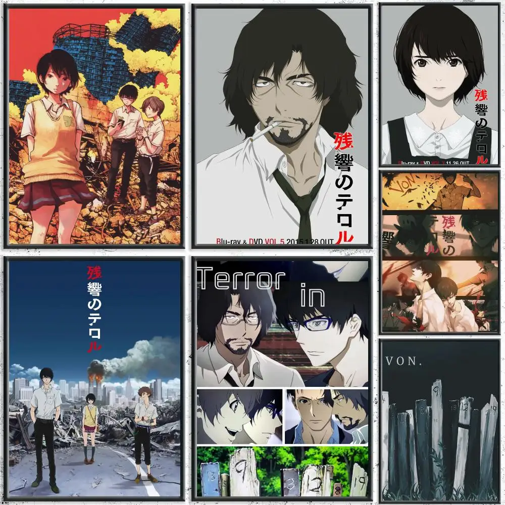 Aesthetic Anime Z-Zankyou no TerrorS Poster HD Self-Adhesive No Residue After Removal Ideal for All Kinds of Wall Decor
