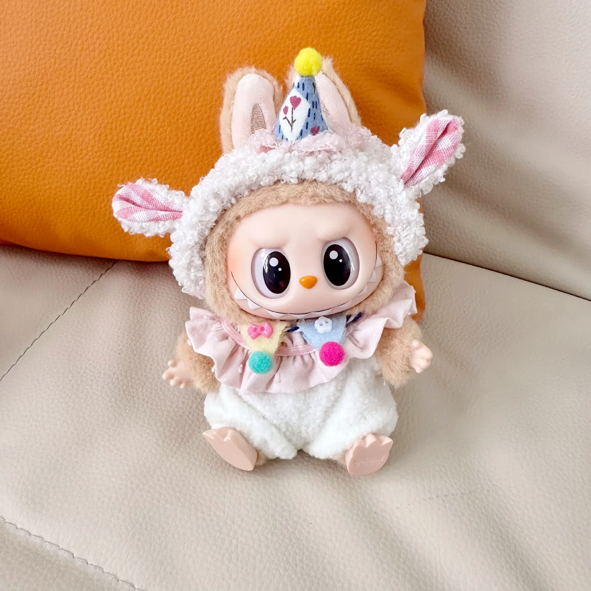 

17CM Labubu Pop Lam Kleding Outfit Accessoires Klassieke Jurk Set voor Labubu V2 Mini Poppen Kleding Meisje Kid Gift labubu Ropa