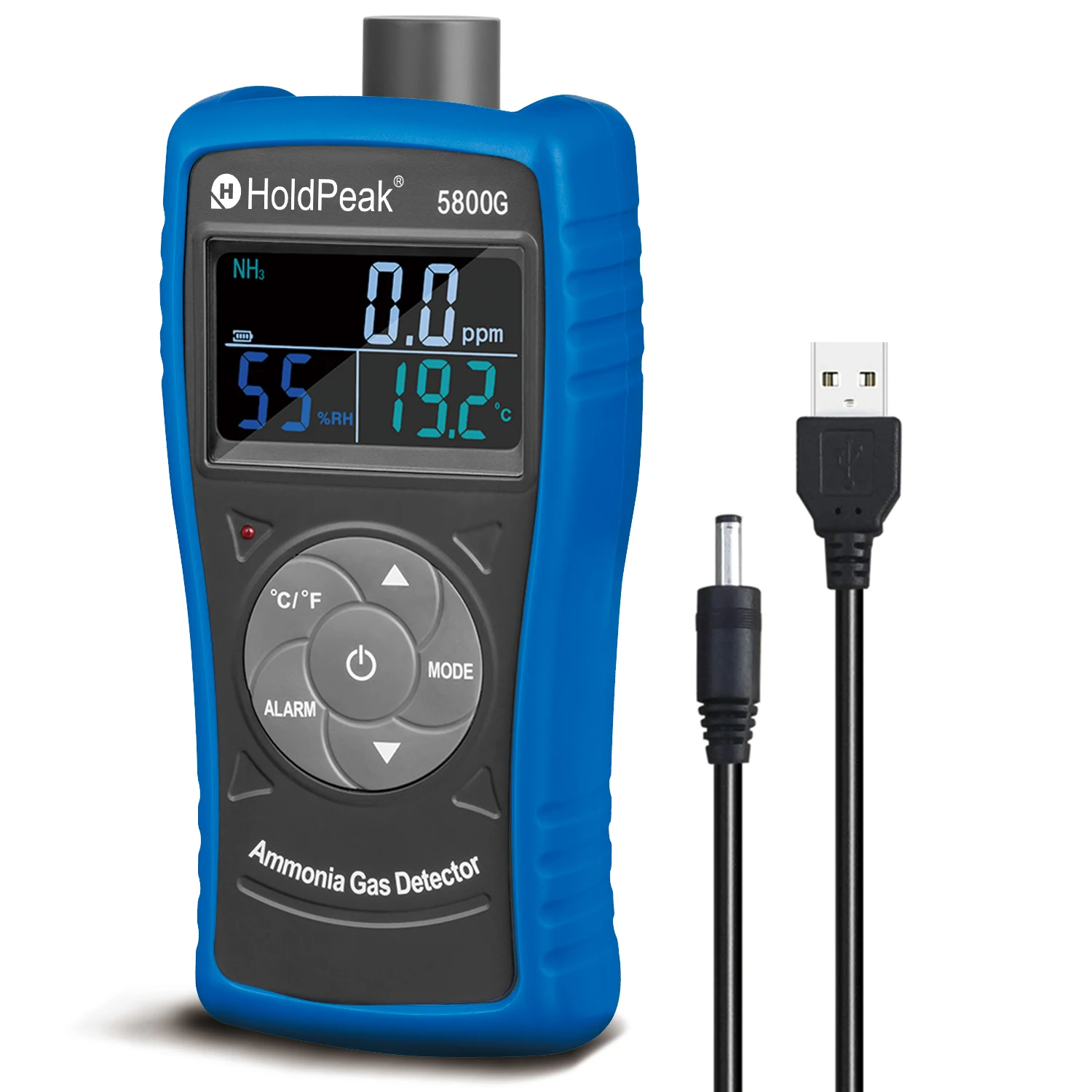

Holdpeak HP-5800G Digital LCD Gas Analyzer Tester 0~100 PPM Ammonia Leak Detector for Home Industrial Laboratory Use