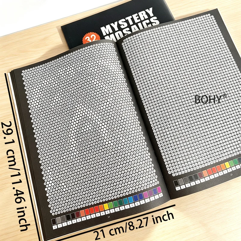 1 Adult Mosaic Digital Decryption Coloring Album, Colored Pencil Digital Coloring Album 32 Pages Suite for Adults To Decompress