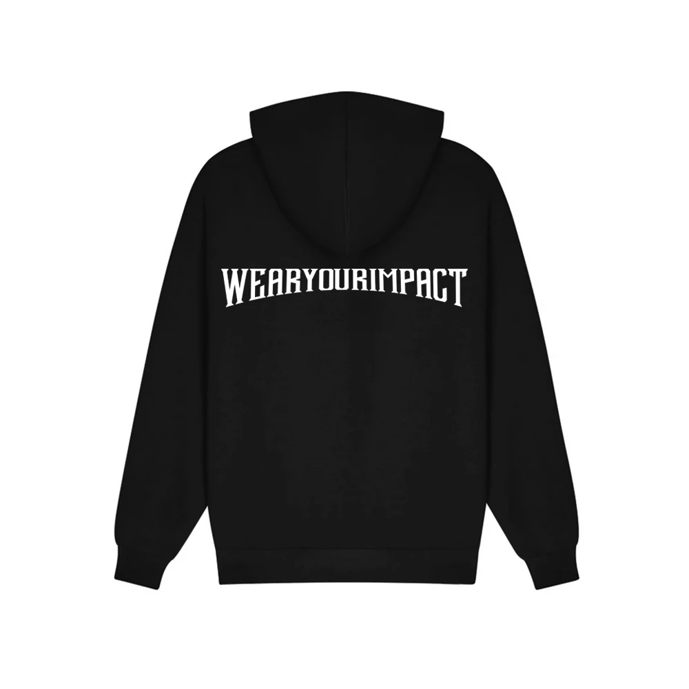 Men's and Women's 100% Cotton Letter Logo Long Sleeves Hooded Sweatshirts  Clothes WEAR YOUR IMPACT  [ SUSTAINABLE ]