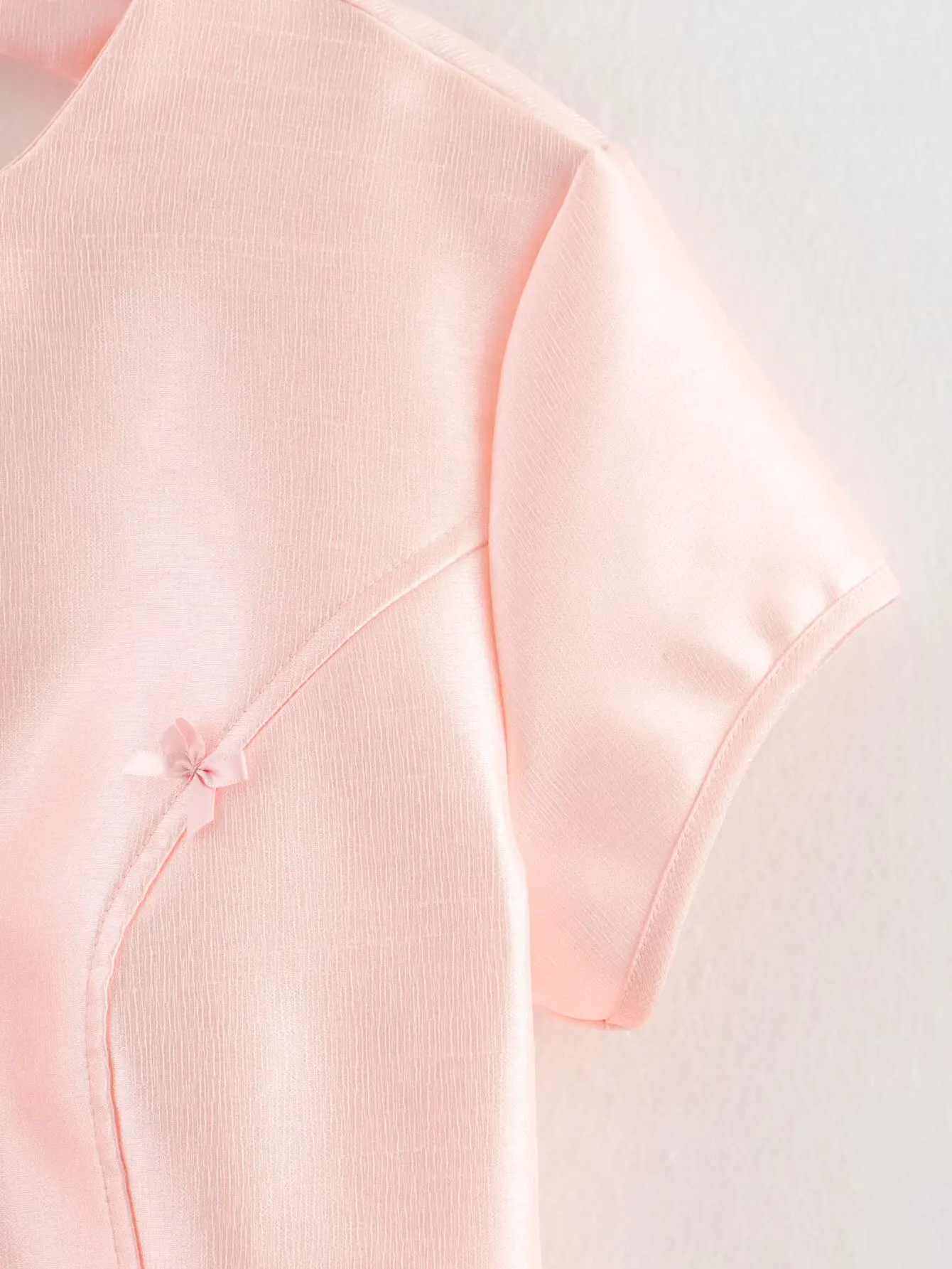 Zevity Donna Sexy Backless Zipper Manica corta Abito da ballo Abito femminile Chic Piccolo fiocco Appliques Slim Marca Abiti da festa DS2607