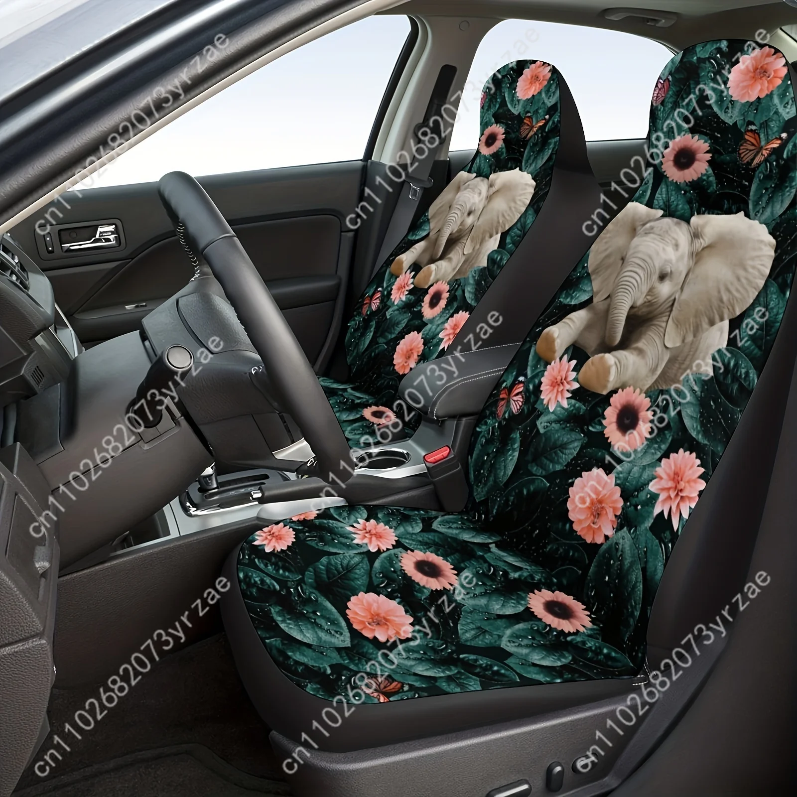 

Elephant Floral Car Seat Covers Universal Environmentally Friendly Interior Decorations Comfortable Breathable Car Seat Covers