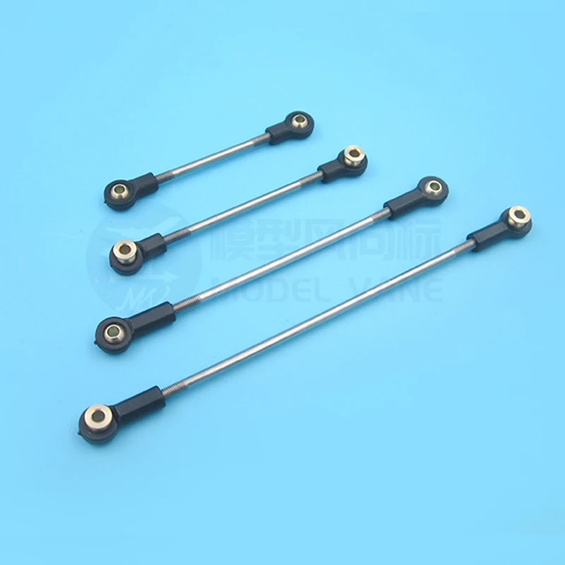 1pc M3*L25mm-300mm Metal Link Rod 20mm Unilateral Convex Plastic Ball Head Buckle Tie Rod End Assembly Adjustable Range 5mm