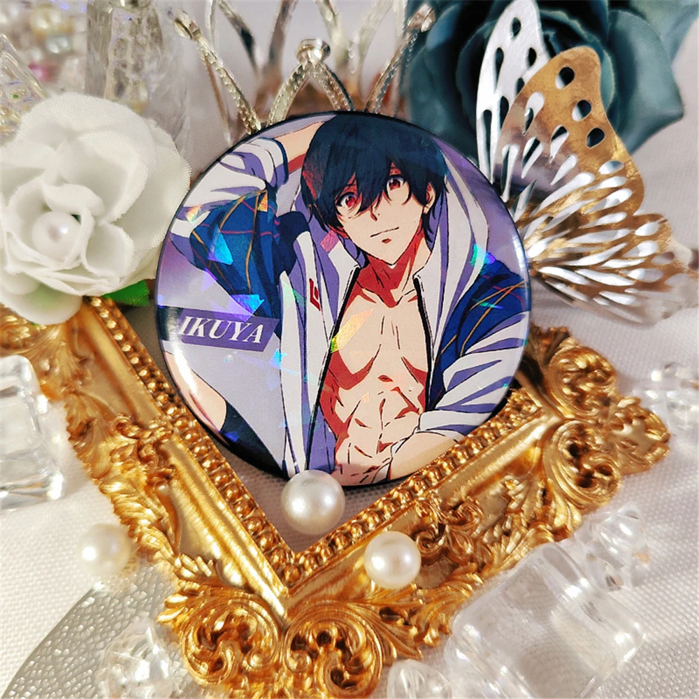 58Mm Anime Gratis Nanase Haruka Rin Matsuoka Tachibana Makoto Ikuya Cosplay Kostuum Badge Pin Spte Tinplaat Broche Accessoires