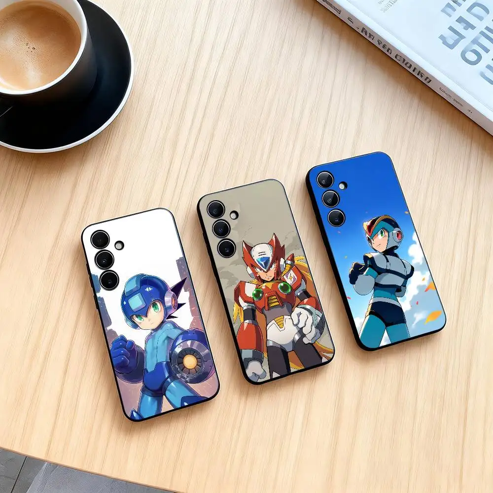 Funda de teléfono M-Mega Man para Samsung Galaxy A73,A72,A71,A70,A53,A52,A51, otras fundas negras suaves