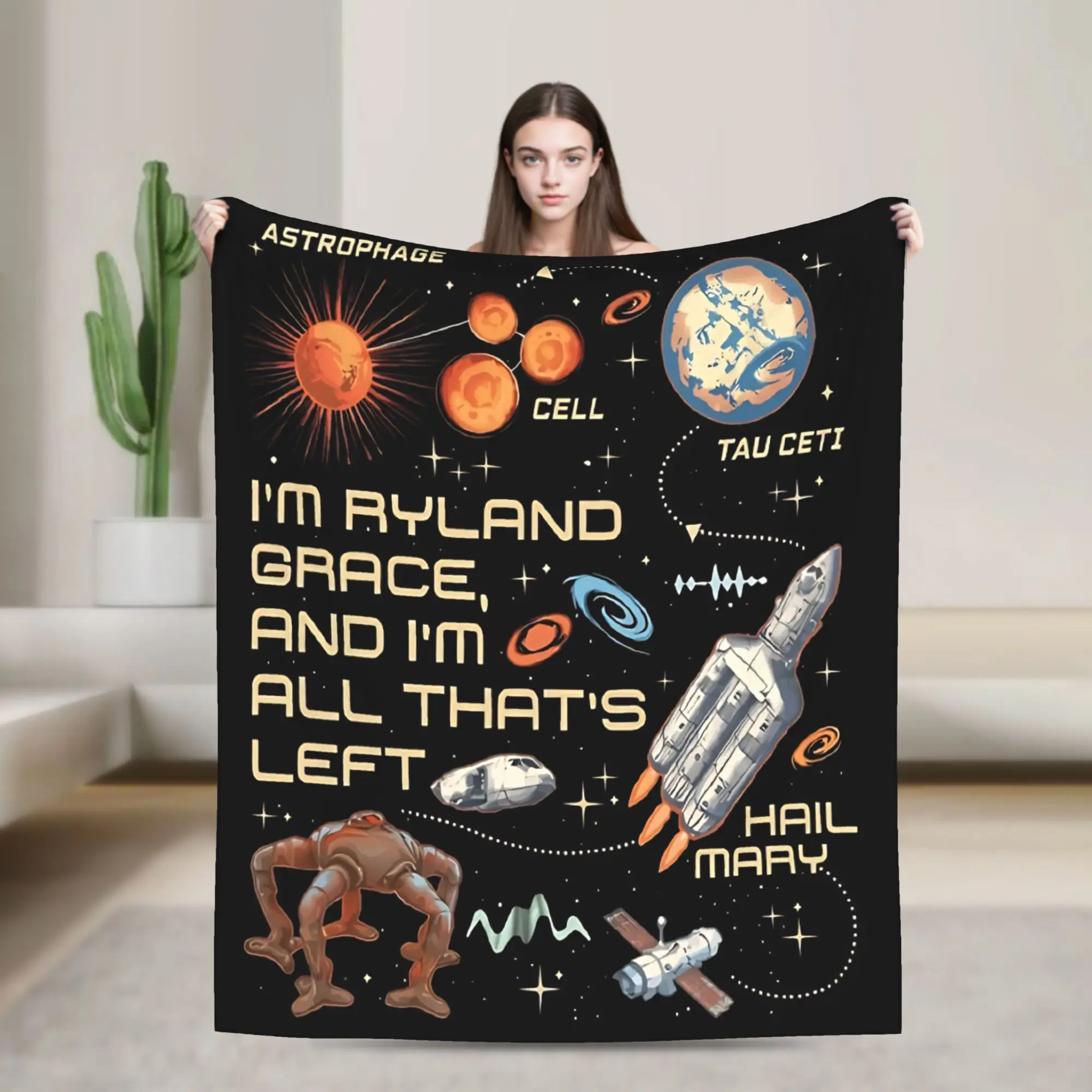 Project Hail Mary Blanket  Super Warm Novelty Plush Throw Blanket For Kids Home Decor Flannel Bedspread Bed Cover