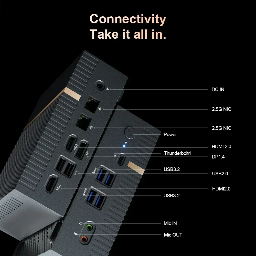 Imagem -06 - Chatroey-mini Gaming pc It12 Intel Core i5 1340p i7 1360p 13900h Computador Desktop 4k @ 60hz 2x hd 2.5g Lan dp