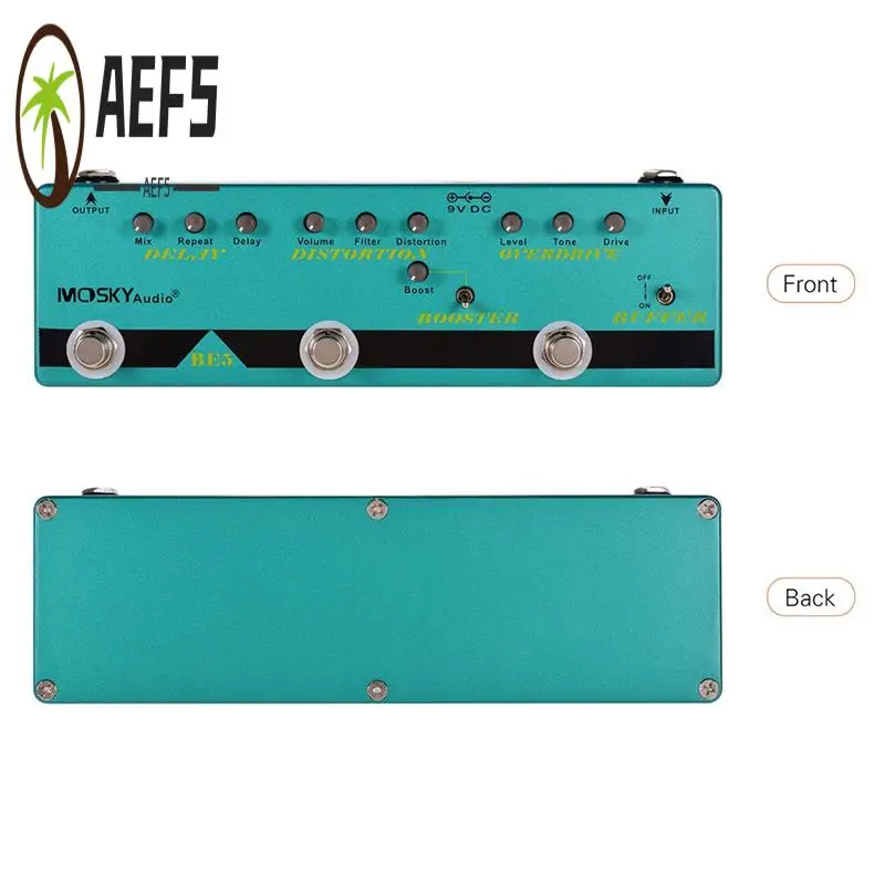 

AEF5-Moskyaudio Multi Effects Pedal Combined Guitar Effect With 5 Effects Pedal In 1 Unit (RD5)