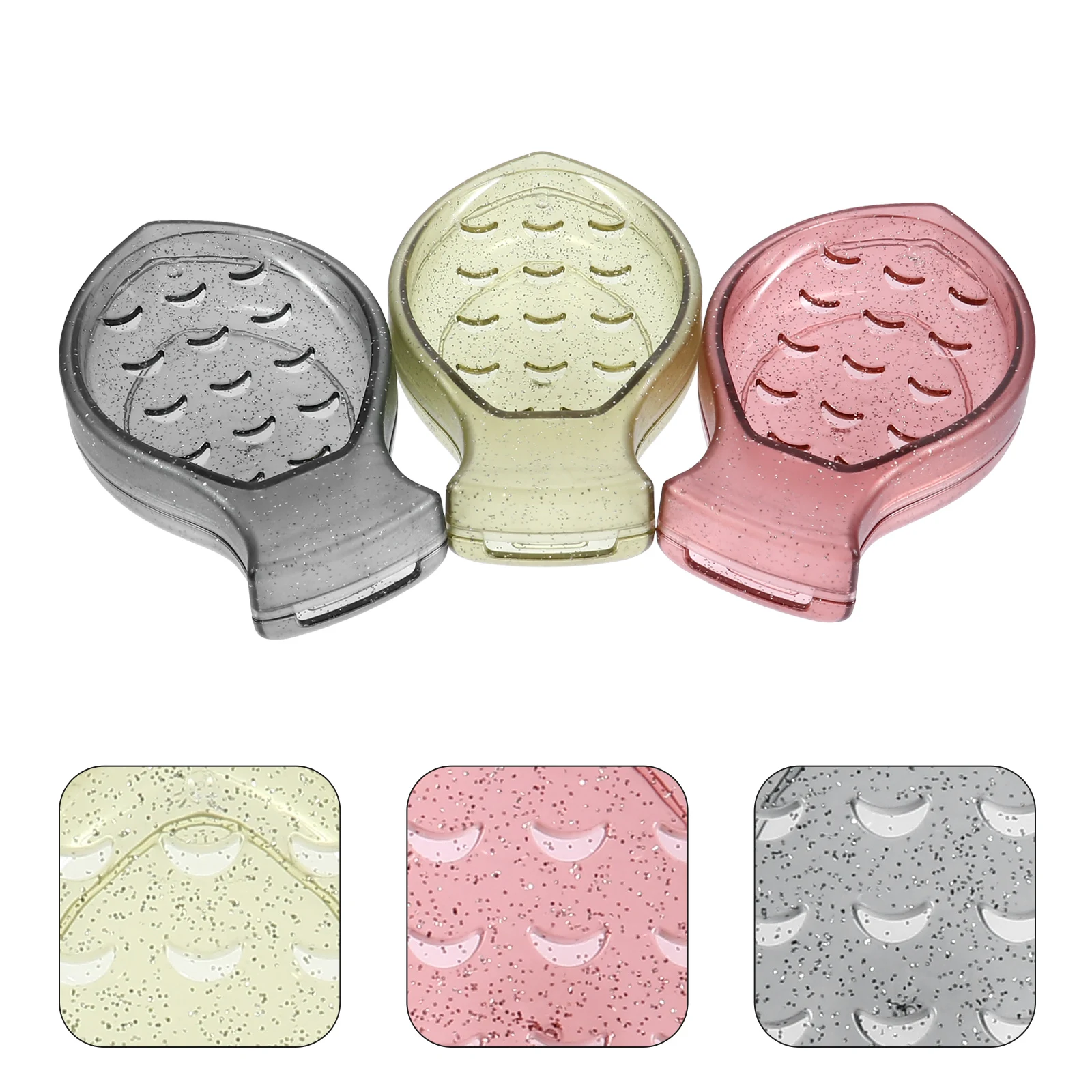

3 Pcs Soap Box Bathroom Drainers Bracket Creative Cartoon Dish Lovely Holder Dad