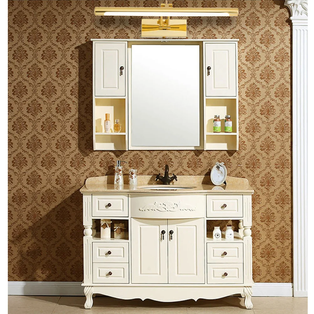 Lampada da parete per faro a specchio a LED 9W 40cm Luce dorata in stile moderno per bagno, soggiorno, camera da letto