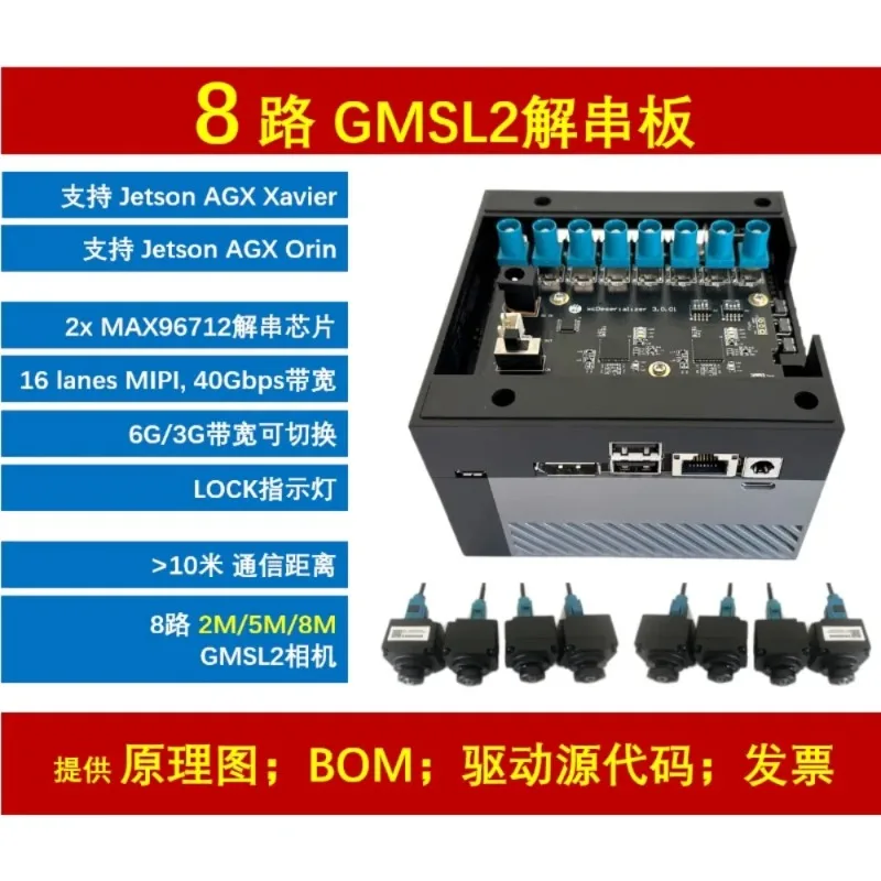 Applicable to 8- Channel gmsl disconnect board max96712 supports IMX390, etc., serial camera