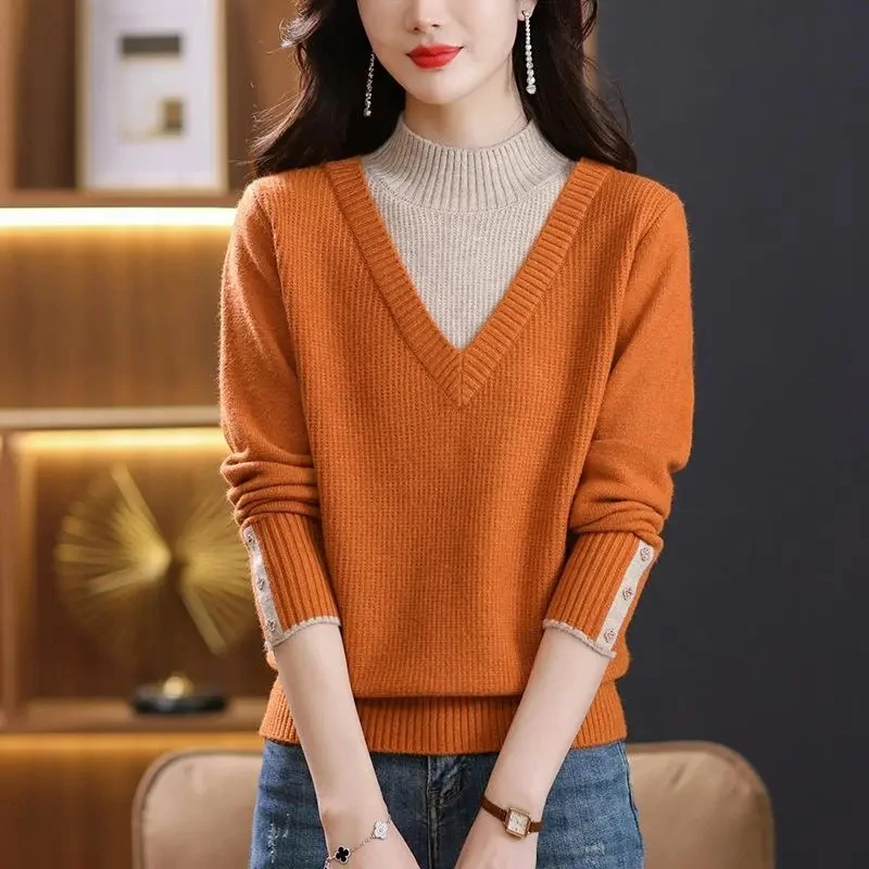 Elegant Solid Basic Knitted Tops Women Turtlneck Sweater Long Sleeve Casual Slim Pullover Korean Fashion Simple Chic Clothes