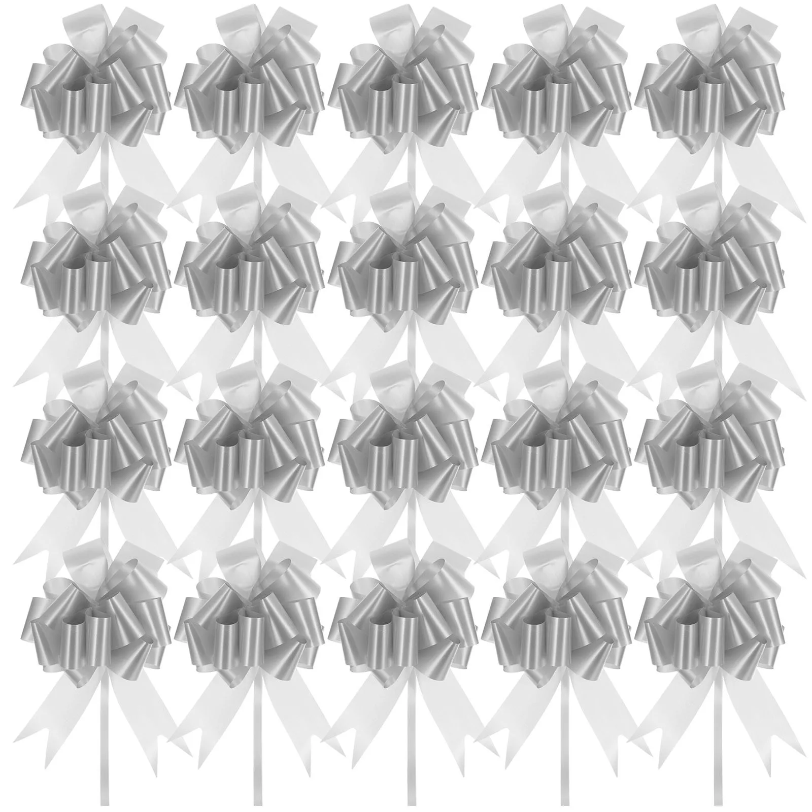 20Pcs Gift Box Pull Bows Plastic Pull Ribbon Bow Knots for Wedding Gift Wrapping Party Basket Decoration Birthday Christmas