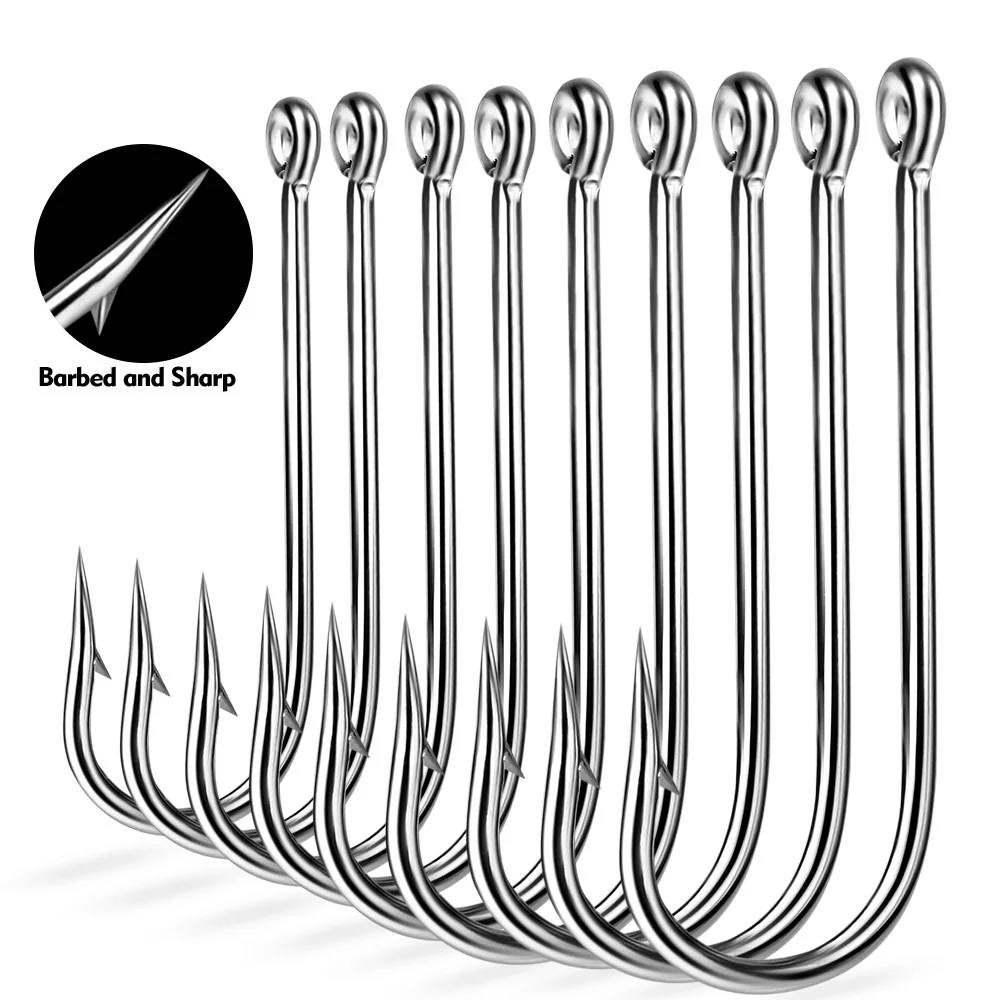 100Pcs High Carbon Stahl Angelhaken Langen Griff Stacheldraht Wurm Haken Mit Ring Live Köder Angelhaken Karpfen Angeln zubehör