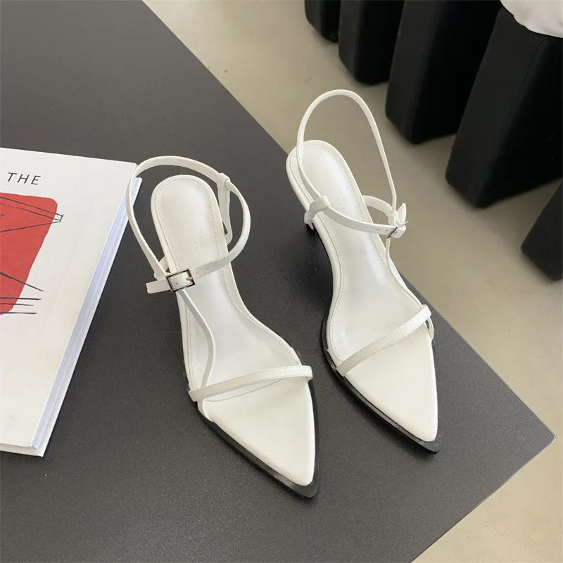 Alionly 2023 New Buckle Strap Sexy Stiletto Heels Women Sandals Silk Satin Party Wedding Pumps Ladies Shoes Zapatos De Mujer