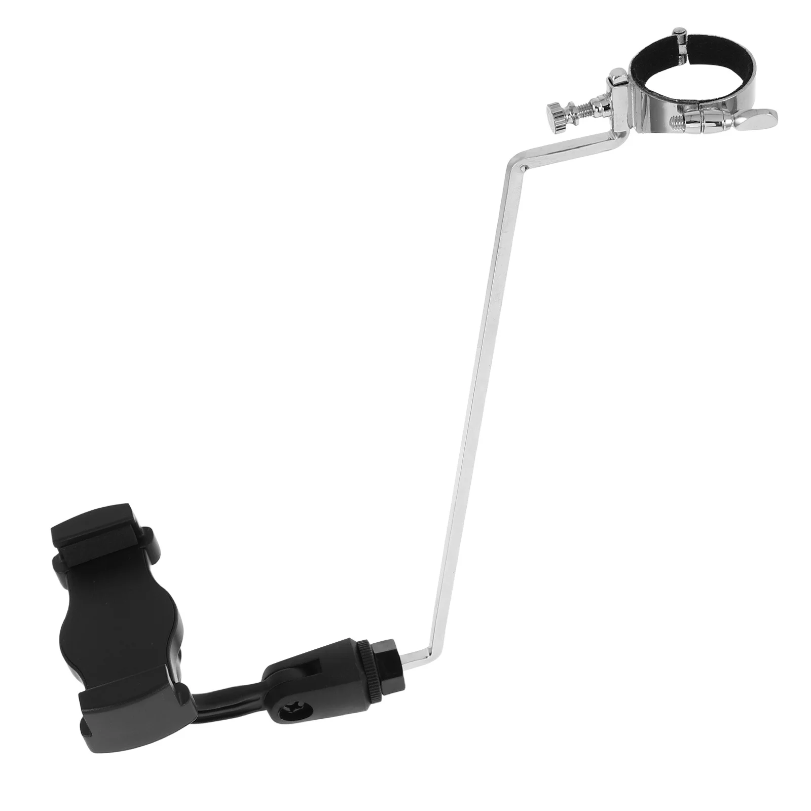 

Clarinet Mobile Phone Stand Flip Folder Mount Alto Sax Holder Flexible Arm Silver Clamp