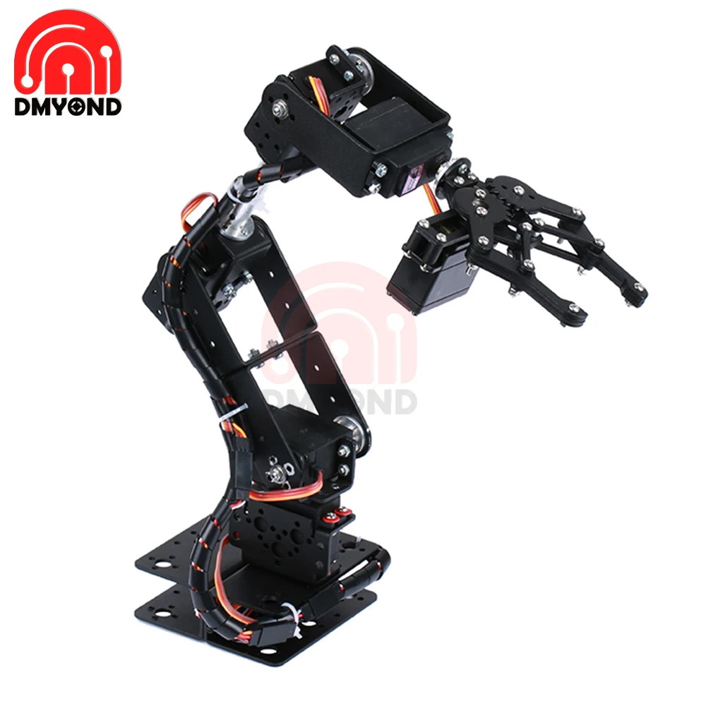 6 DOF Robot Arm Kit Manipulator Metal Alloy Mechanical Arm Clamp Claw Kit MG996R kit with Open Source Code and Tutorial