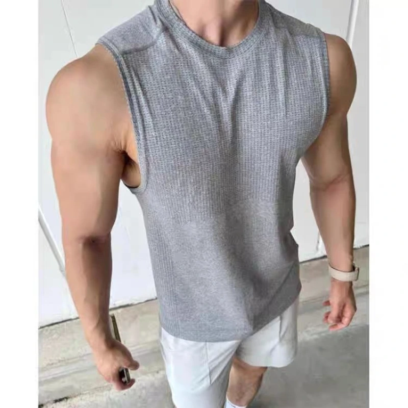 

Jacquard Sports Vest Men's Summer Sleeveless Camisole T-shirt, Elastic and Breathable