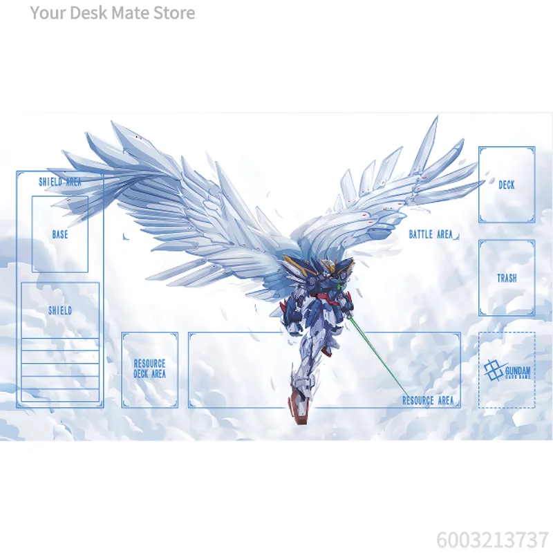 Gundam Wing Zero TCG Playmat with Zones Large Desk Mat for Gundam Card Game