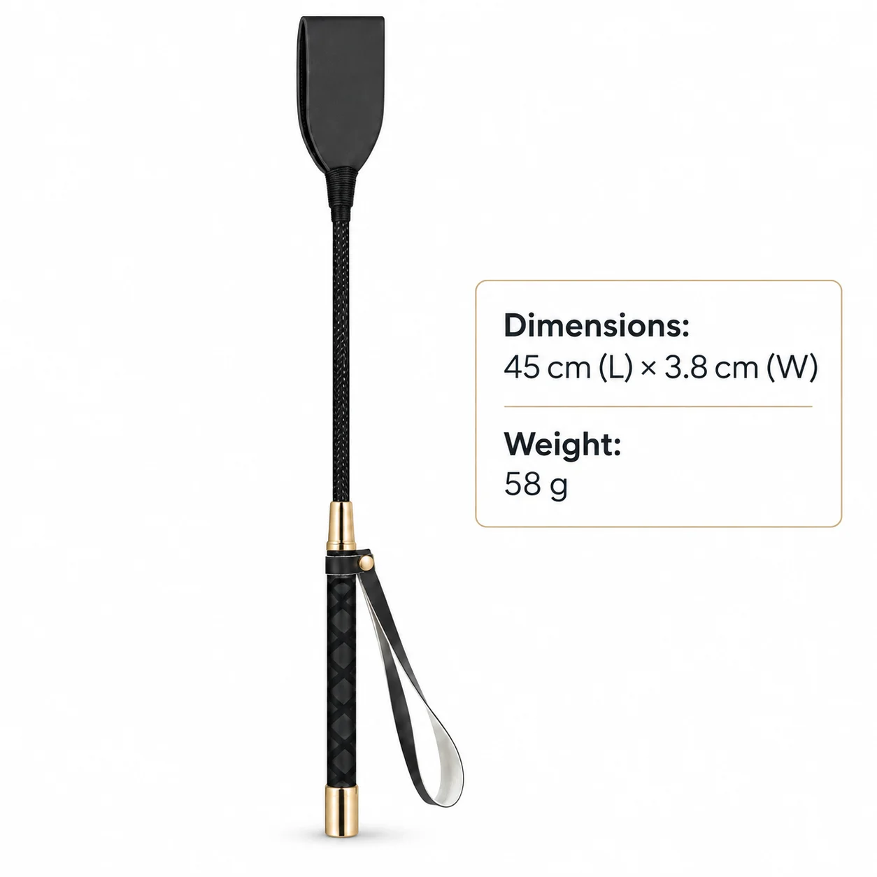 45cm BDSM Leather Paddle Whip Riding Crop with Non-Slip Handle Adult Role Play Accessory