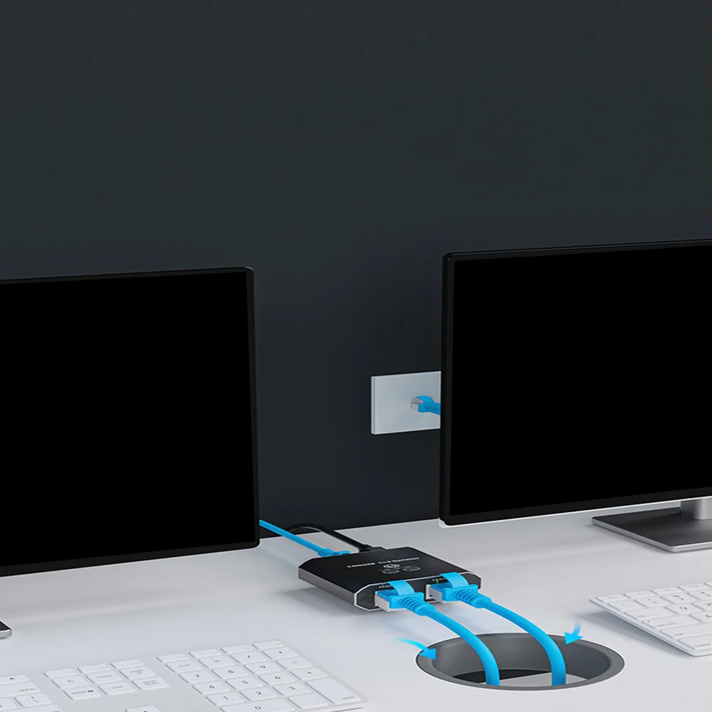 Divisor ethernet 1 a 2 divisor de rede gigabit gigabit rj45 lan extensão de rede lan divisor funciona com cat5/5e/6/7/8