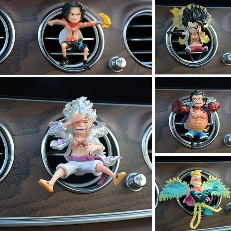 Anime One Piece Car Air Outlet Fragrance Decoration Nica Luffy Zoro Nami Action Figure Figurine Model Ornamen Car Aromatherapy