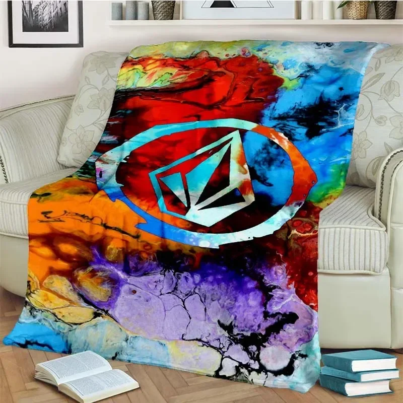 V-Volcom Skateboard Lightweight Flannel Throw Blanket,Multi-purpose Holiday Gift Blanket Warm And Soft Blankets All Seasons