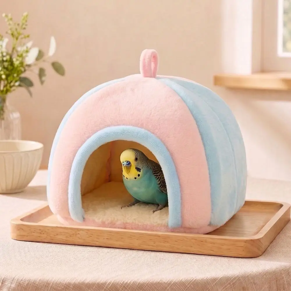 Thick Velvet Parrot Fleece Warm Nest Sherpa Inner Liner Soft Skin-Friendly Plush Hanging Bird Bed Cold-Resistant Warmth