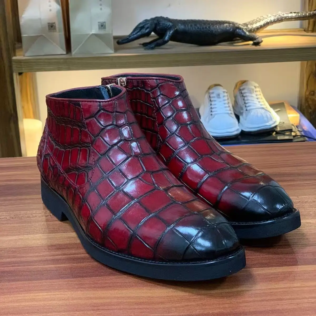 2025 new arrival Fashion Crocodile Skin causal shoes men pdd734
