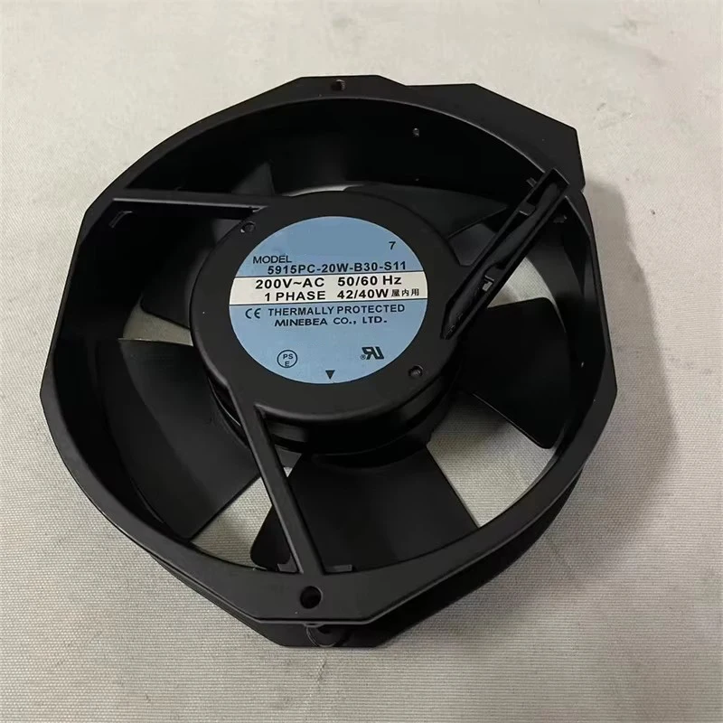 5915PC-20W-B30-S11 200V AC 172x150x38mm Axial Cooling Fan 212CFM 3200RPM Dual Ball Bearing for Server Cabinet