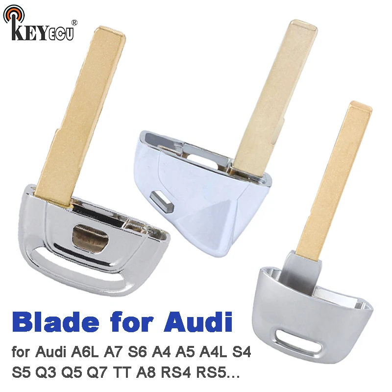 KEYECU Rmote Key Blade Only Blade for Audi A6L A7 S6 A4 A5 A4L S4 S5 Q3 Q5 Q7 TT A8 RS4 RS5...