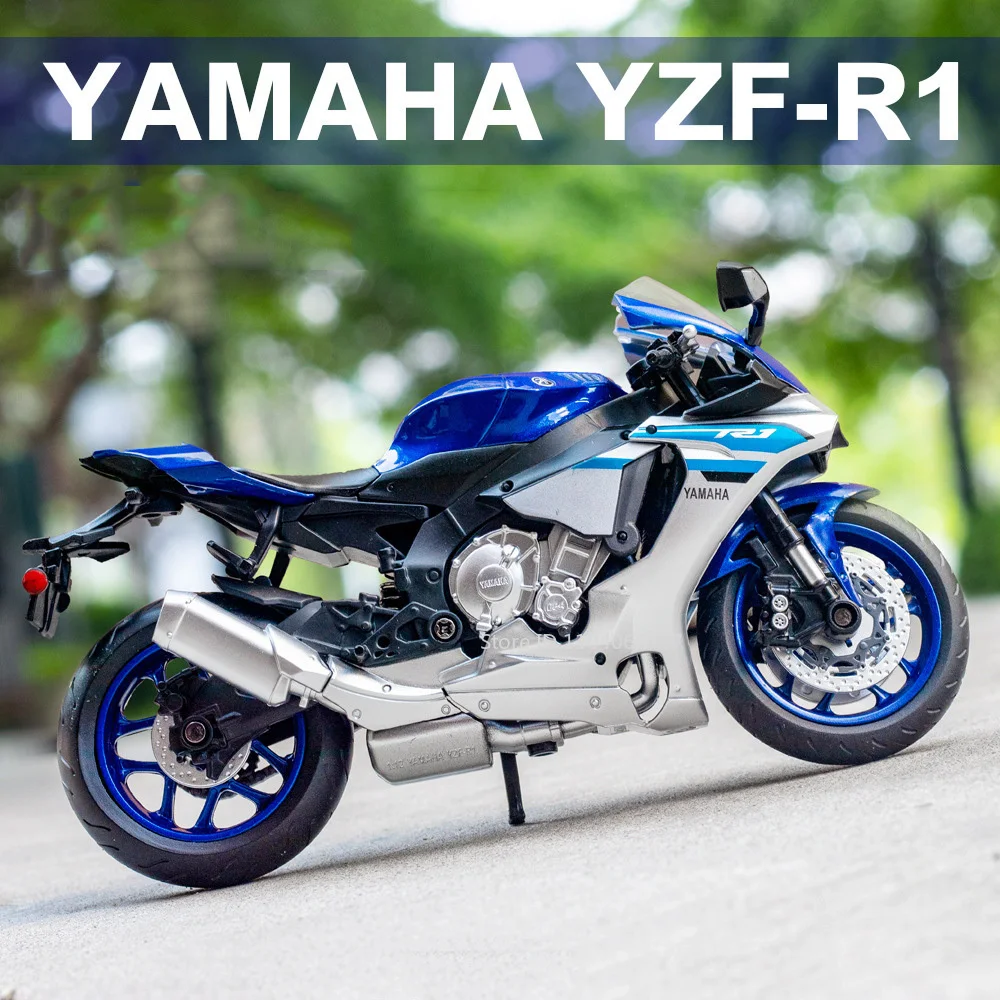 Scala 1:12 Yamaha YZF-R1 modello di moto giocattoli lega pressofuso assorbimento degli urti simulazione modelli di motori ragazzi regali per bambini