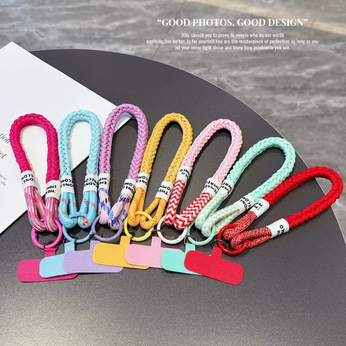 

Fine Grained Short Rope Hanging Rope Adjustable and Portable Outdoor Highend Feel Anti Fall Artifact Korean Cute For iPhone 17