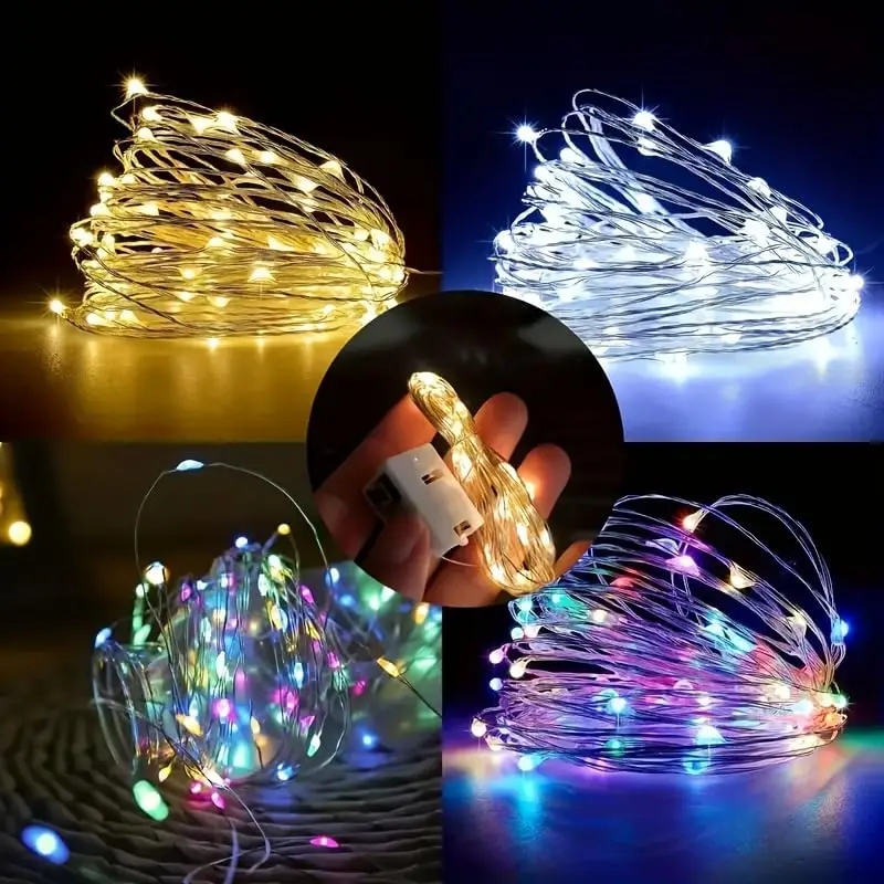 Colorful Fairy Lights Battery Operated (Includ), 3m 10ft 30 LED Mini String Lights for DIY Wedding Christmas Party Mason Jars