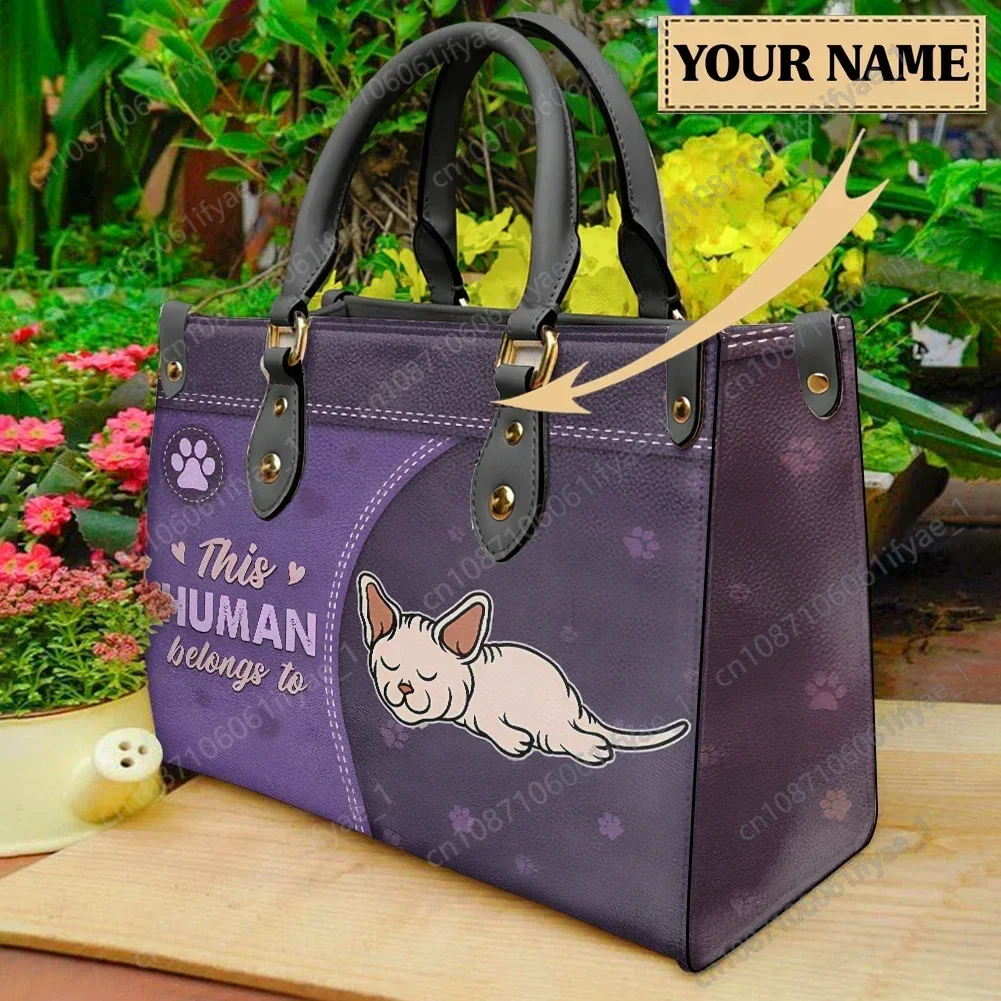 Cat Lovers Personalized Cats Animal Print Casual Woman's Top-handle Bags Luxury Leather Clutch Bag Elegant Female Party Bolsas