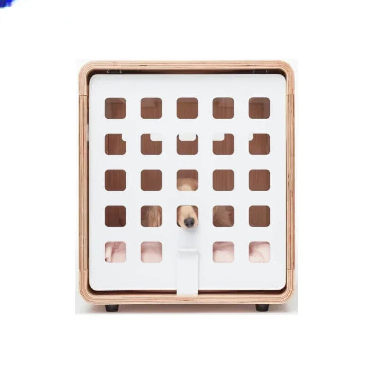 Hot SalesPet Cage Soft Dog Sliding Door Furniture Style Wood Wooden Wire Pet Home House Indoor Rustic Kennel Fable Dog Crate