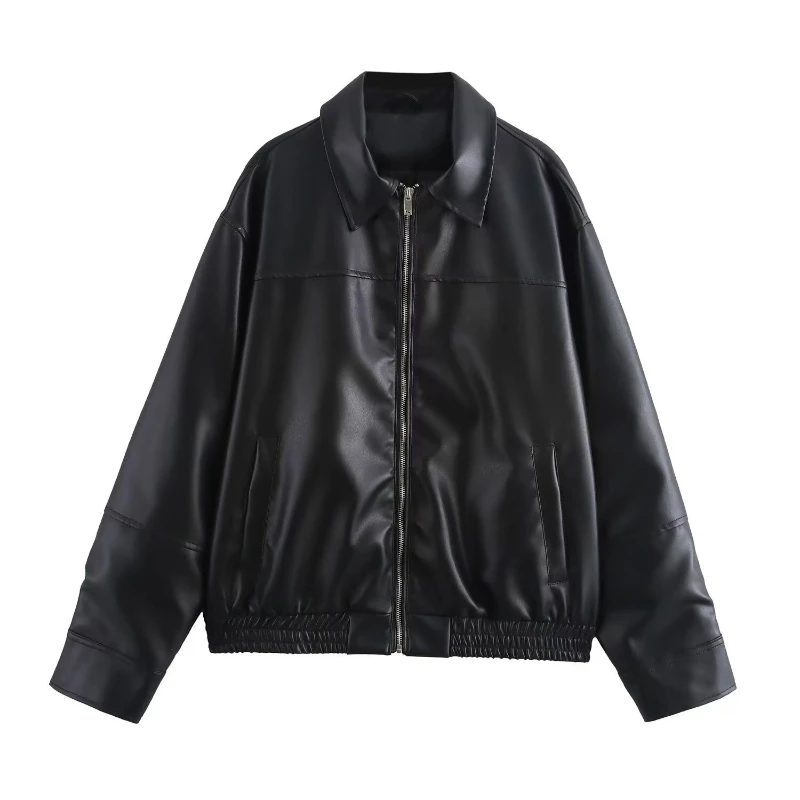 

Fall/winter Personalized Lapel Zipper Casual Jacket Women's Coat