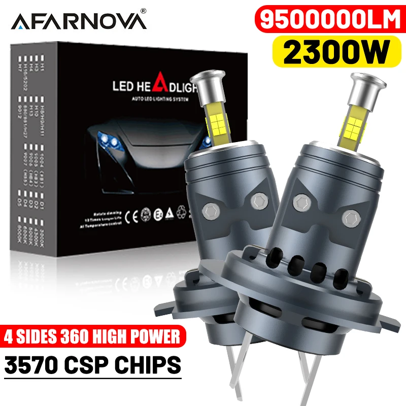 

2000W H7 H4 LED Bulb 360 4 Sided 1:1 Plug and Play For Hi-Low Beam 9288 CSP Turbo H4 H7 Canbus No Errors 6000K 12V Super Bright
