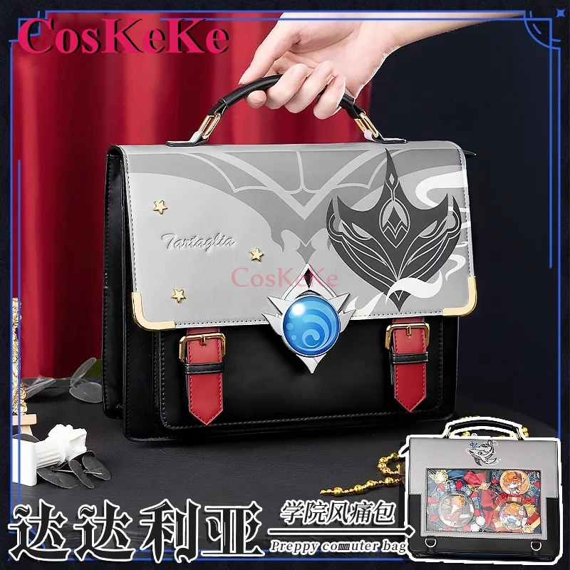 

CosKeKe Tartaglia Cosplay Game Genshin Impact Theme Impression Pack Daily Preppy Commuter Backpack Messenger Bag Fashion Itabag