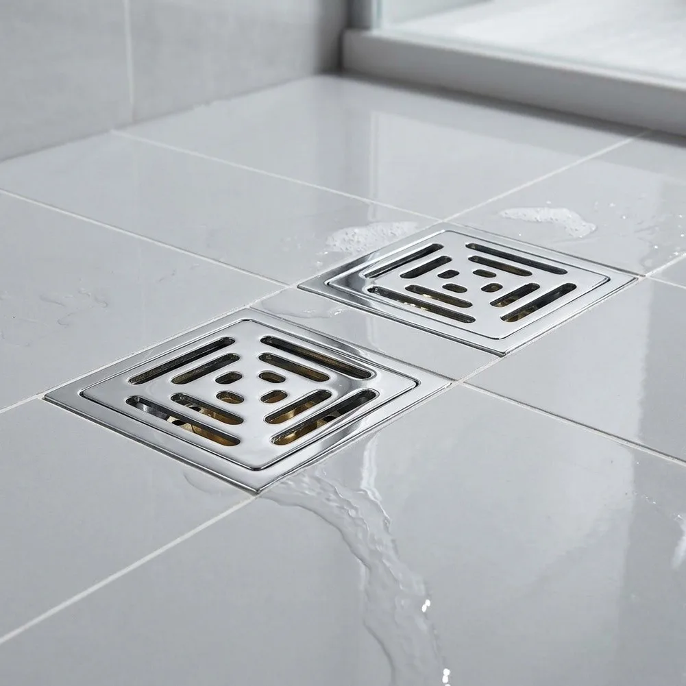 Bathroom Ground Drain Stainless Steel Floor Drain For High Moisture Areas Automatic Brass Cover For Bathroom Renovation