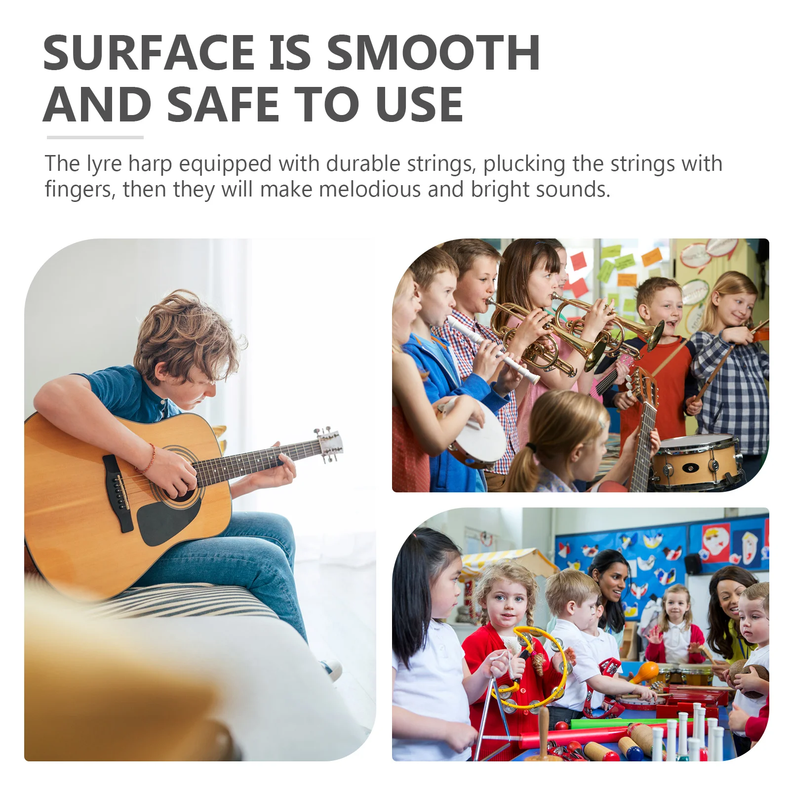 

1 set 1 Set Retro 7-String Wooden Lyre Harp Smooth String Instrument For Kids Adults Ancient Style Handheld Wood Harp Musical