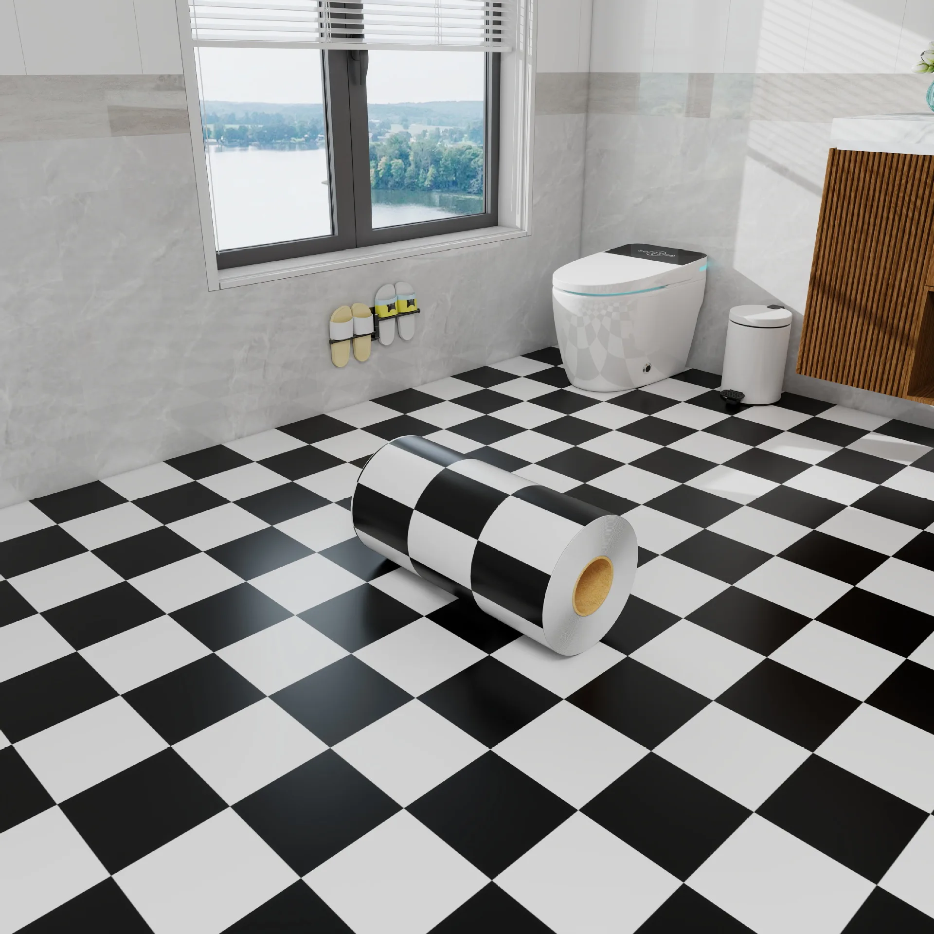 Marble Design Self Adhesive Non-slip Pvc Plastic Sticker for Flooring