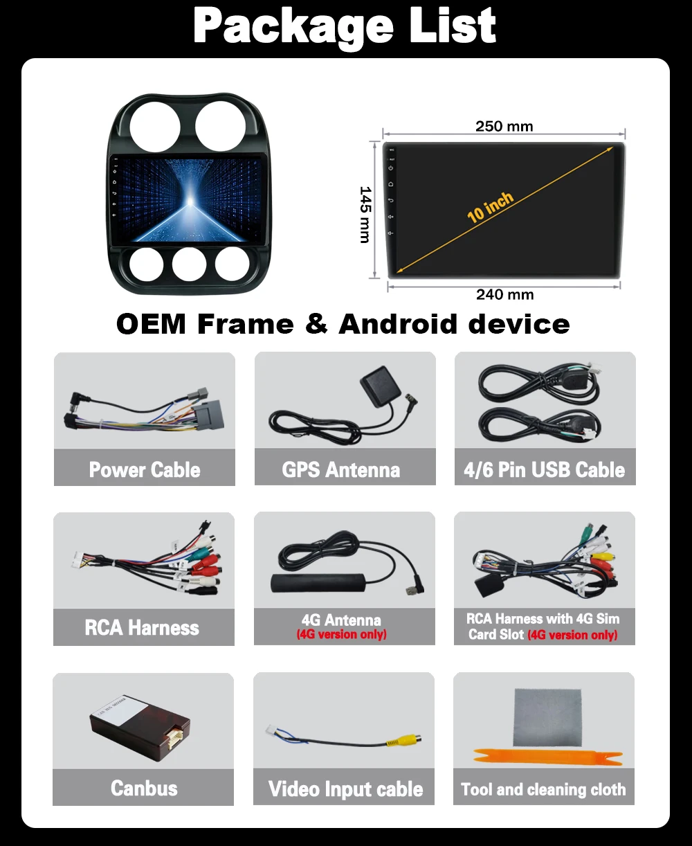 Radio con GPS para coche, reproductor Multimedia con Android 14, WIFI, 4G, Unidad Principal N0, 2Din, DVD, DSP, para Jeep Compass 1 MK 2009 - 2015