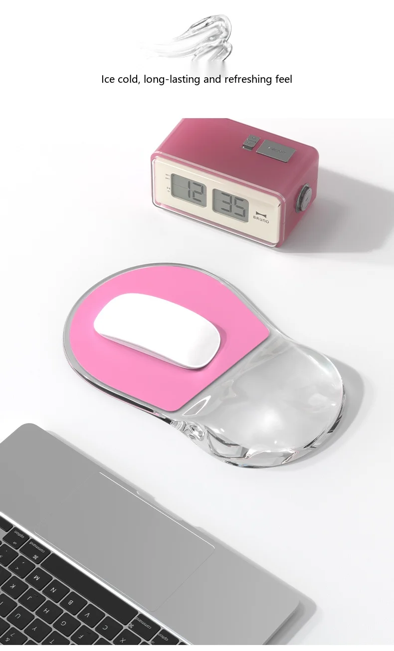 Transparente Silikon-Handgelenkauflage Mauspad Kristall Ergonomische Schreibtischunterlage für Büro und Gaming 12 Farboptionen – Detail 10