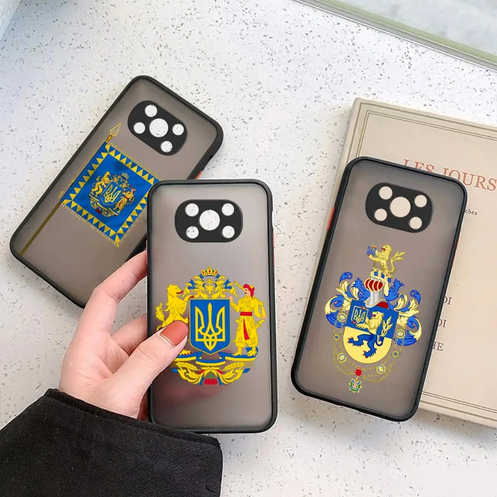 Ukraine Ukrainian Flags Emblem Matte Phone Case for Xiaomi POCO X4 X3 M4 M3 M2 F5 F4 F3 GT F2 C40 CC9 PRO 5G A3 Silicone Cover