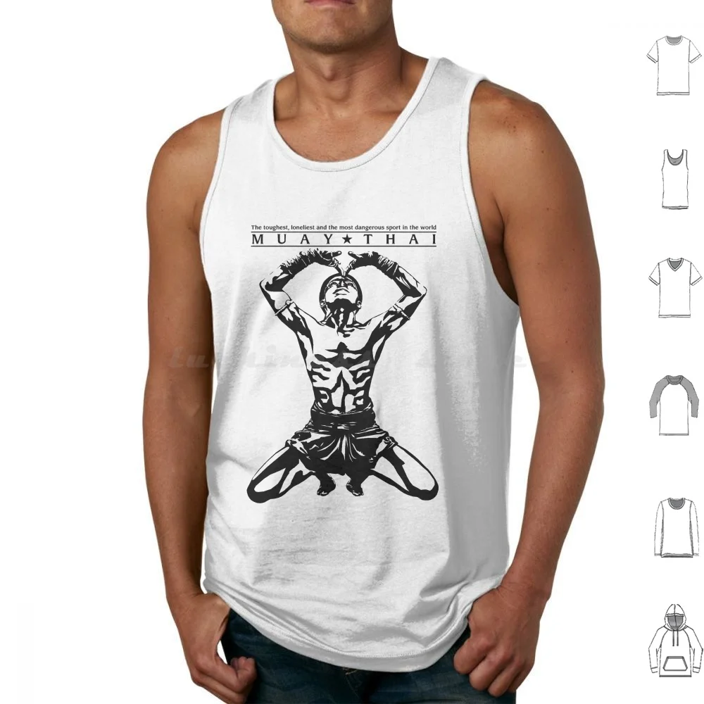 

Muay Thai Wai Kru Tank Tops Print Cotton Muay Thai Boxing Kickboxing Thailand Boxer Sakyant Waikru Mixed Martial