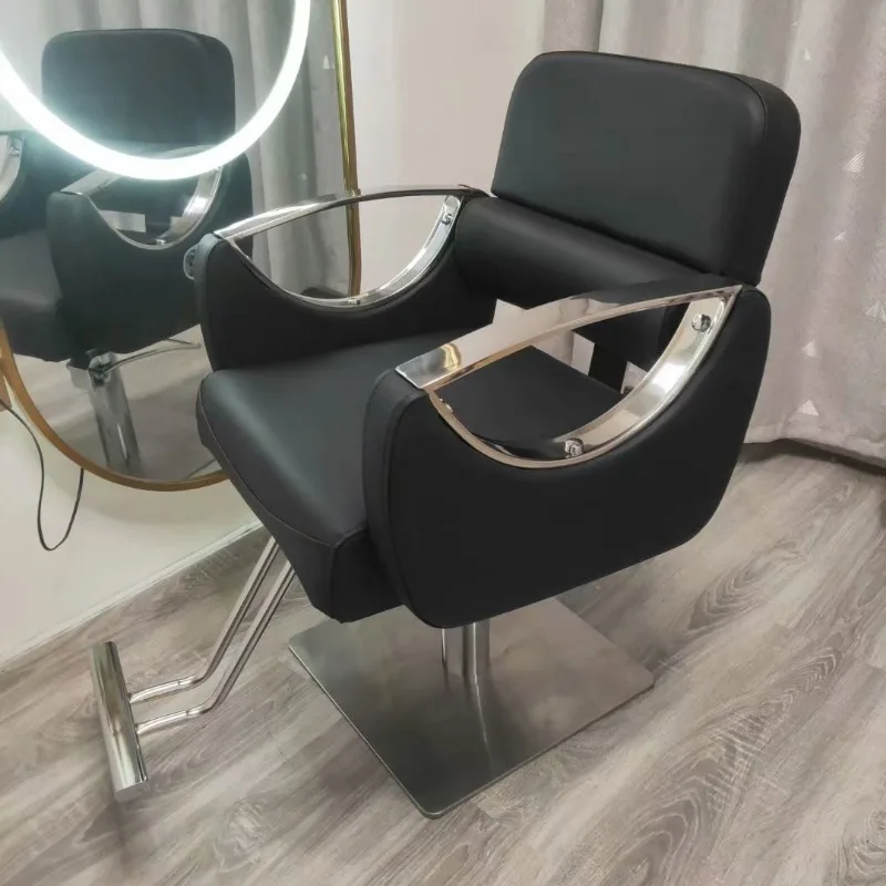 Sedia da barbiere di lusso personalizzata Salon Hair Shop Retro Gold reclinabile sedia da barbiere economica sollevatore per gambe idraulico mobili Silla